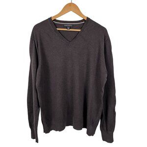 Banana Republic Sweater Men’s XL Silk & Cashmere Brown V-Neck Pullover